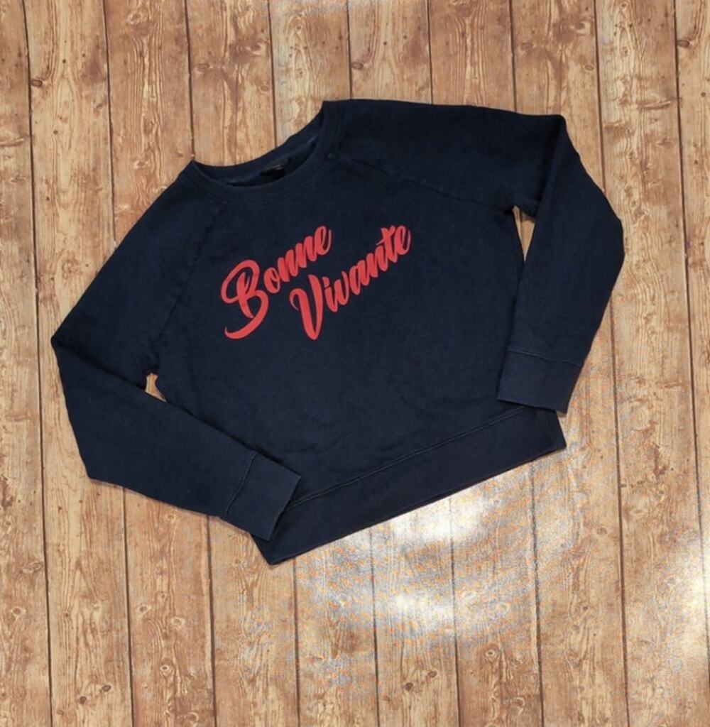 J.Crew Bonne Vivante Sweatshirt - Blue - Original Classic - French- Size XXS
